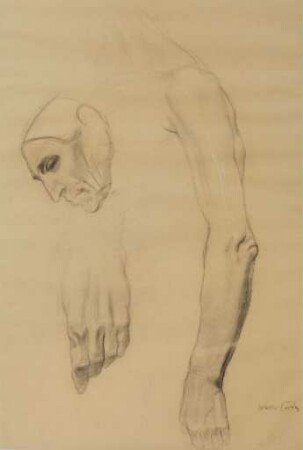 Zwei Hände und ein weiblicher Kopf (zu dem Gemälde "Pietà")