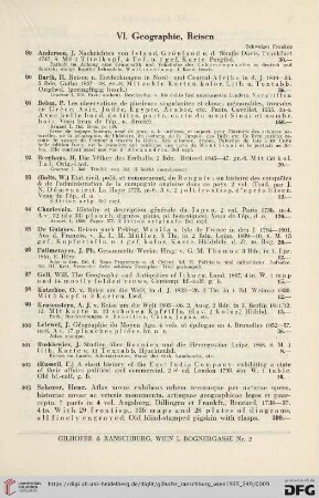 VI. Geographie, Reisen (Nr.89-105)