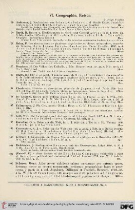 VI. Geographie, Reisen (Nr.89-105)