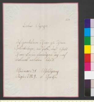 Brief von Goethe, Wolfgang Maximilian von an Goethe, Johann Wolfgang von