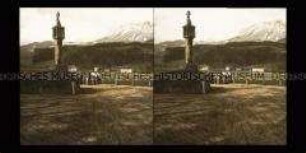Personengruppe am Wartholzkreuz, Reichenau an der Rax