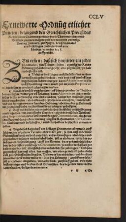 Ernewerte Ordnung etlicher Puncten/ belangend den Gerichtlichen Proceß des Keyserlichen Chammergerichts/ ... zu Speyer/ ... im jar 1538. auffgericht.