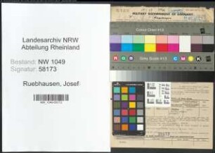 Entnazifizierung Josef Ruebhausen , geb. 18.03.1897 (Haendler)