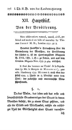 XII. Hauptstück. Von der Bevölkerung.