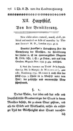 XII. Hauptstück. Von der Bevölkerung.