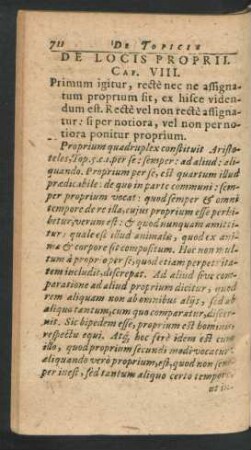 De Locis Proprii. Cap. VIII.