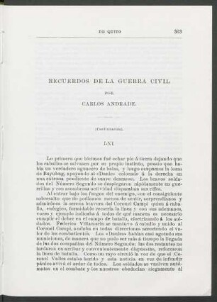 Recuerdos de la guerra civil : LXI - LXIII