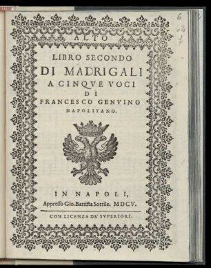 Francesco Genvino: Libro secondo di madrigali a cinque voci. Alto