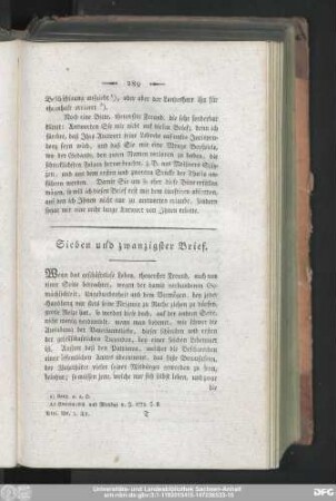 Sieben und zwanzigster Brief.