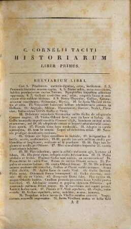 C. Cornelii Taciti opera, T. 3. Historiarum libros complectens