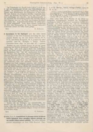 67 [Rezension] A Concordance to the Septuagint and the other Greek Versions of the Old Testament (including the Apocryphal Books) by the late Edwin Hatch and Henry A. Redpath. Part III