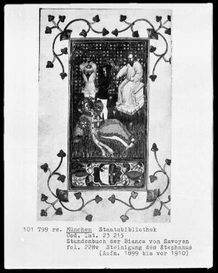 Stundenbuch der Bianca von Savoyen — Bildseite mit zwei Miniaturen, Folio 228 verso