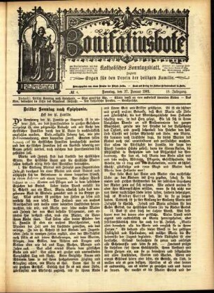 Erste Ausgabe vom Sonntag, den 27. Januar 1901.