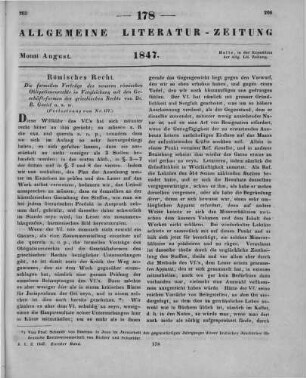 Gneist, R.: Die formellen Verträge des neueren römischen Obligationenrechts in Vergleichung mit den Geschäftsformen des griechischen Rechts. Berlin: Oehmigke 1845 (Fortsetzung von Nr. 177)