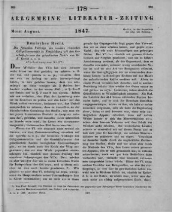 Gneist, R.: Die formellen Verträge des neueren römischen Obligationenrechts in Vergleichung mit den Geschäftsformen des griechischen Rechts. Berlin: Oehmigke 1845 (Fortsetzung von Nr. 177)