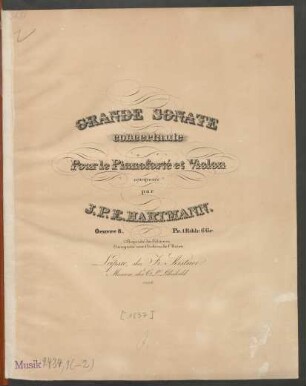 Grande Sonate concertante Pour le Pianoforté et Violon Oeuvre 8.
