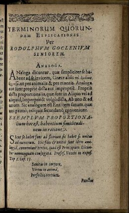 Terminorum Quorundam Explicationes Per Rodolphum Goclenium Seniorem.