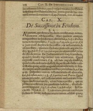 Cap. X. De Successione in Feudum.