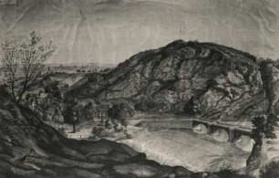 Eingang zum Plauenschen Grund mit Blick auf Dresden. Gemälde