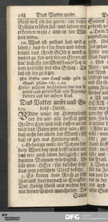 Das Vatter unser und Gebets-Lieder.