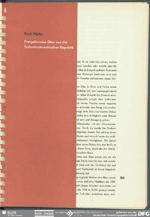 Freigeformtes Glas aus der Tschechoslowakischen Republik