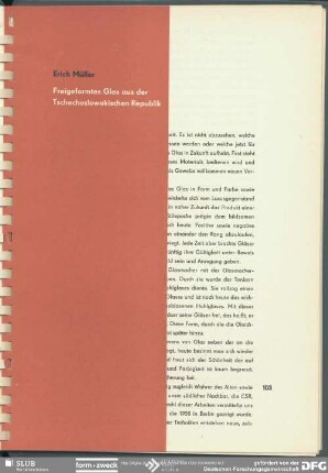Freigeformtes Glas aus der Tschechoslowakischen Republik