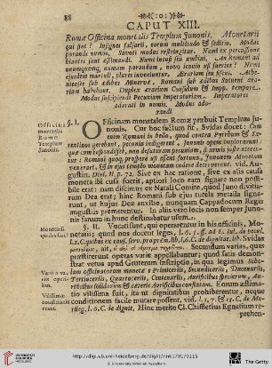 Caput XIII: Romæ Officina monetalis Templum Junonis