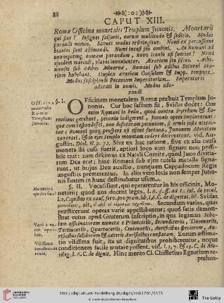 Caput XIII: Romæ Officina monetalis Templum Junonis