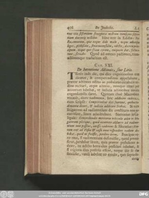 Cap. XXI. De Intentione Actionis, sive Litis.