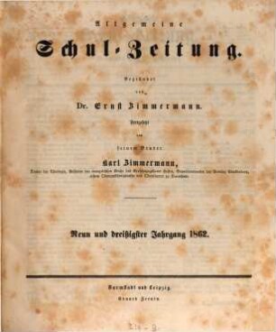 Allgemeine Schulzeitung. 39. 1862
