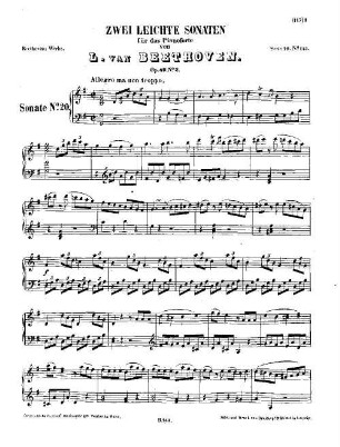 Beethoven's Werke. 143 = Serie 16: Sonaten für das Pianoforte, Zweiter Band, Sonate : op. 49,2