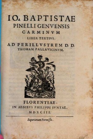 Io. Baptistae Pinelli Genvensis Carminvm Liber ..., 3