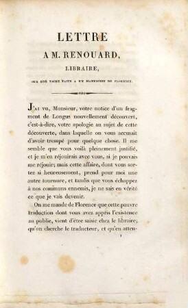 Les pastorales de Longus, ou Daphnis et Chloé