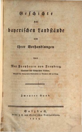 Geschichte der bayerischen Landstände und ihrer Verhandlungen, 2