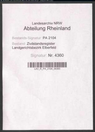 Sterberegister Solingen