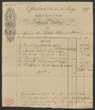 Rechnung : 13.06.1827