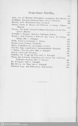 Besprochene Schriften