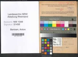 Entnazifizierung Anton Bertram , geb. 16.06.1899 ()