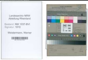 Entnazifizierung Werner Weistermann , geb. 30.08.1910 (Kassenrevisor)