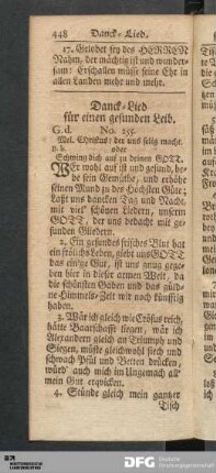 Danck-Lied für einen gesunden Leib.