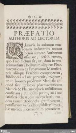 Praefatio Authoris Ad Lectorem