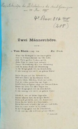 Zwei Männerchöre