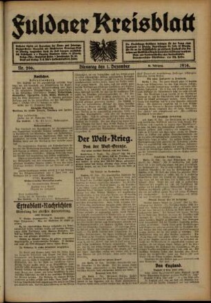 Ausgabe vom Dienstag, den 01. Dezember 1914.
