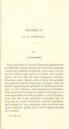 Chapitre III. La vie domestique