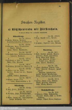 Straßen-Register