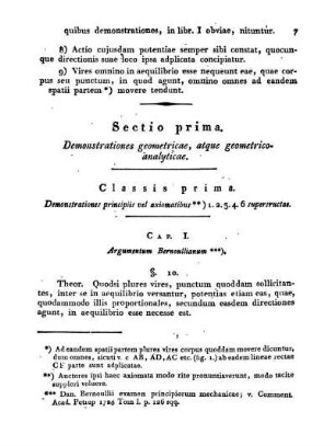 Sectio prima. Demonstrationes geometricae, atque geometrico-analyticae.