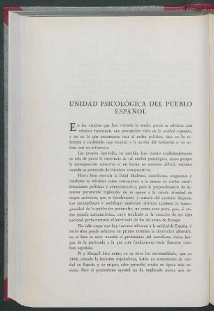 Unidad psicológica del pueblo español