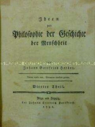 Ideen zur Philosophie der Geschichte der Menschheit, Teil 4