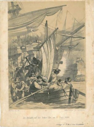 Die Schlacht auf der Süder Elbe, am 4. Sept. 1630.