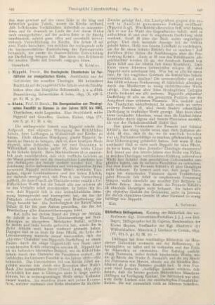 145-146 [Rezension] Stade, Bernhard, Die Reorganisation der Theologischen Fakultät zu Giessen in den Jahren 1878 bis 1882